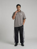 DAXUEN Retro Striped Oversized Polo Shirt | DAXUEN — model photo