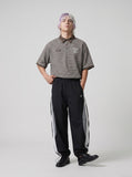 DAXUEN Retro Striped Oversized Polo Shirt | DAXUEN — model photo
