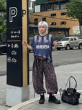 DAXUEN Oversized striped graphic T-shirt — model photo