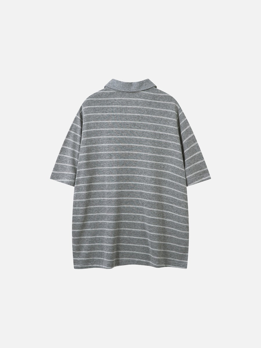 DAXUEN Relaxed-fit short-sleeved striped polo shirt