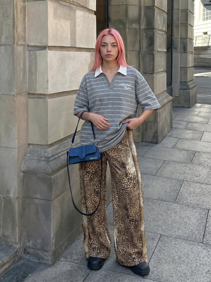 DAXUEN Relaxed-fit short-sleeved striped polo shirt — model photo