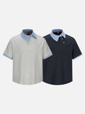 DAXUEN Short-sleeved men's polo shirt with stripes