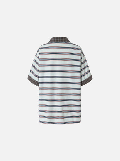 DAXUEN Retro striped short-sleeved polo shirt