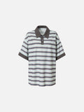 DAXUEN Retro striped short-sleeved polo shirt