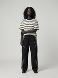 DAXUEN Retro striped short sleeve t-shirt — model photo