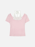 DAXUEN Retro two-piece short sleeve top ensemble