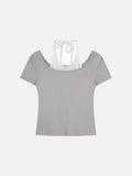 DAXUEN Retro two-piece short sleeve top ensemble