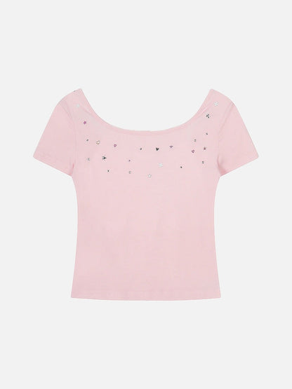 DAXUEN Retro two-piece short sleeve top ensemble