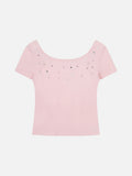 DAXUEN Retro two-piece short sleeve top ensemble