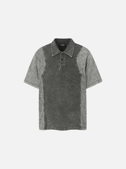 DAXUEN Retro two-tone short-sleeved polo shirt