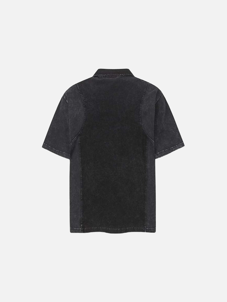 DAXUEN Retro two-tone short-sleeved polo shirt