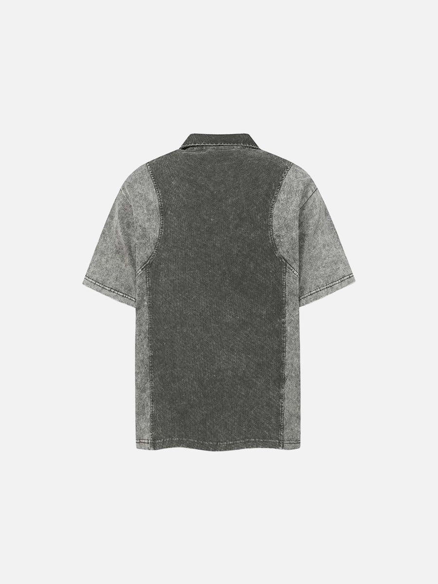 DAXUEN Retro two-tone short-sleeved polo shirt