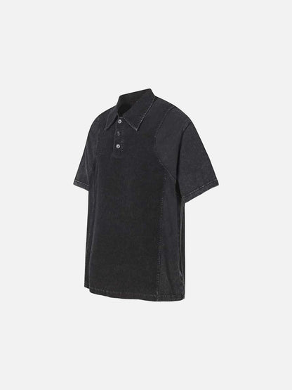 DAXUEN Retro two-tone short-sleeved polo shirt