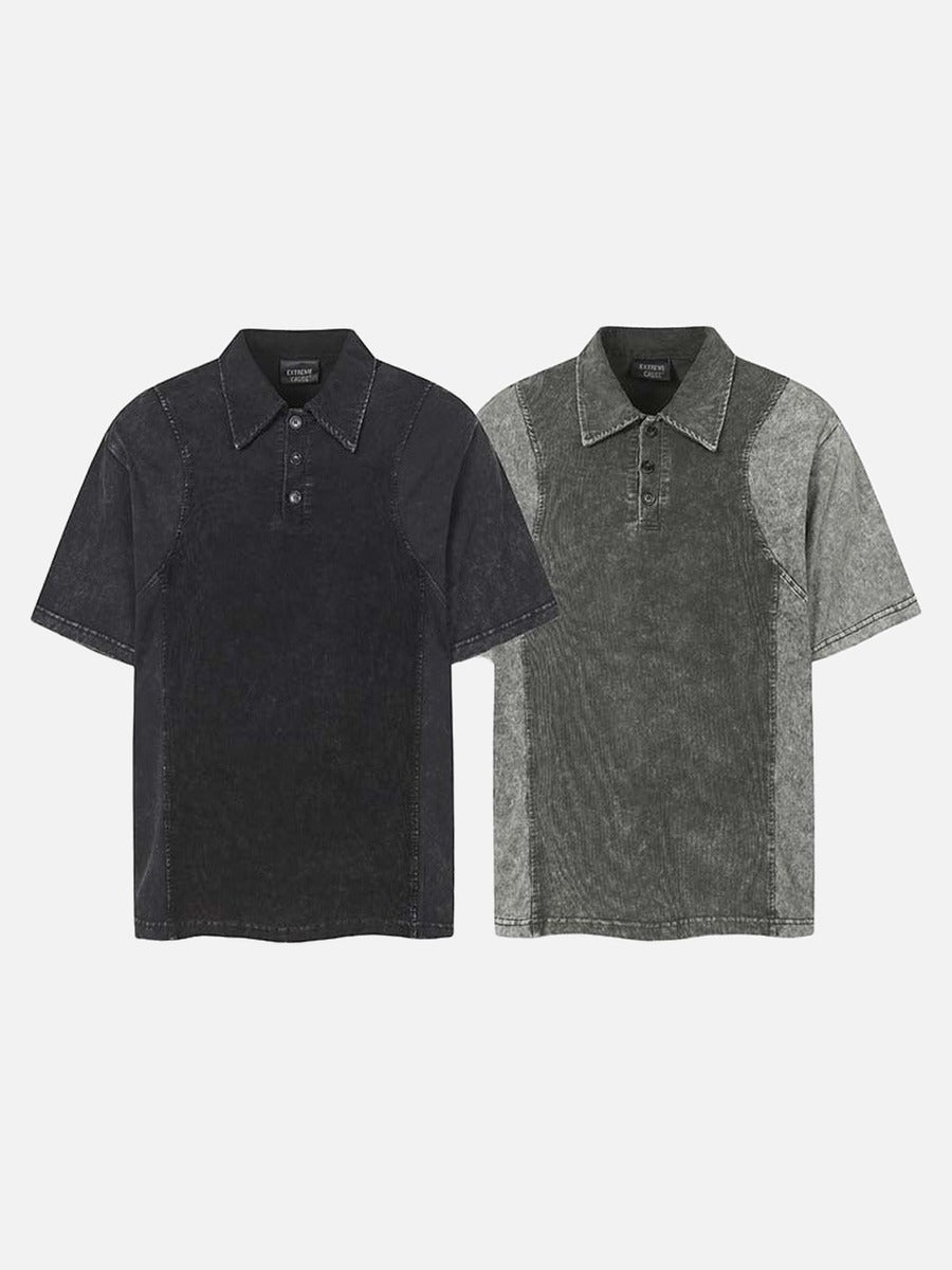 DAXUEN Retro two-tone short-sleeved polo shirt
