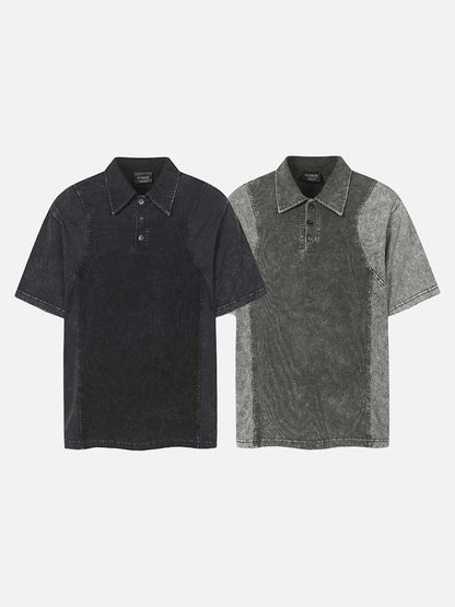 DAXUEN Retro two-tone short-sleeved polo shirt