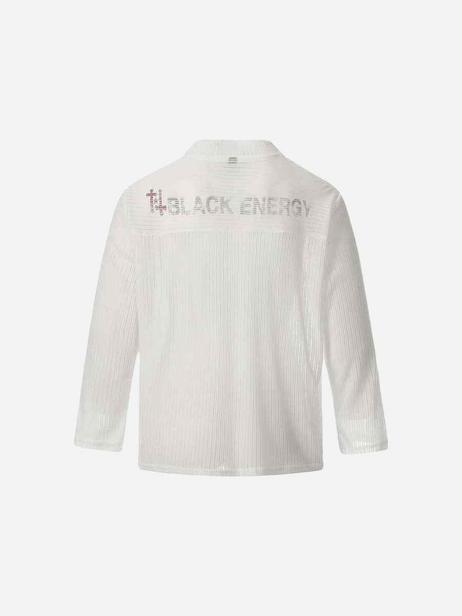 DAXUEN Long sleeve V-neck top with graphic design
