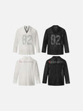DAXUEN Long sleeve V-neck top with graphic design