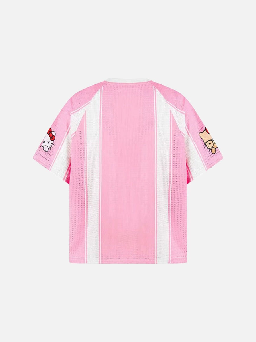 DAXUEN Loose-fitting V-neck jersey top with graphics