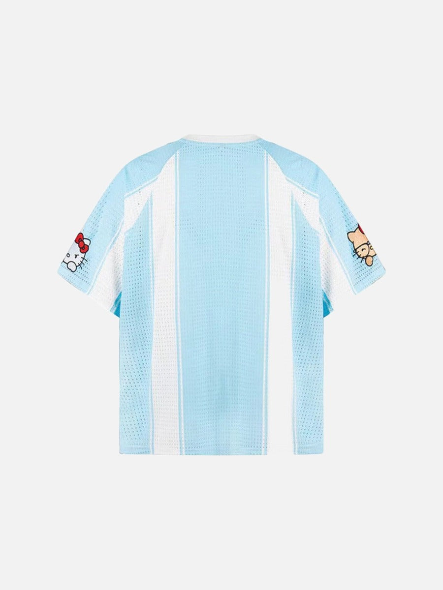 DAXUEN Loose-fitting V-neck jersey top with graphics