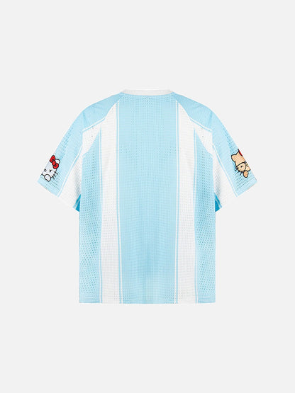 DAXUEN Relaxed-fit short-sleeved sports jersey top