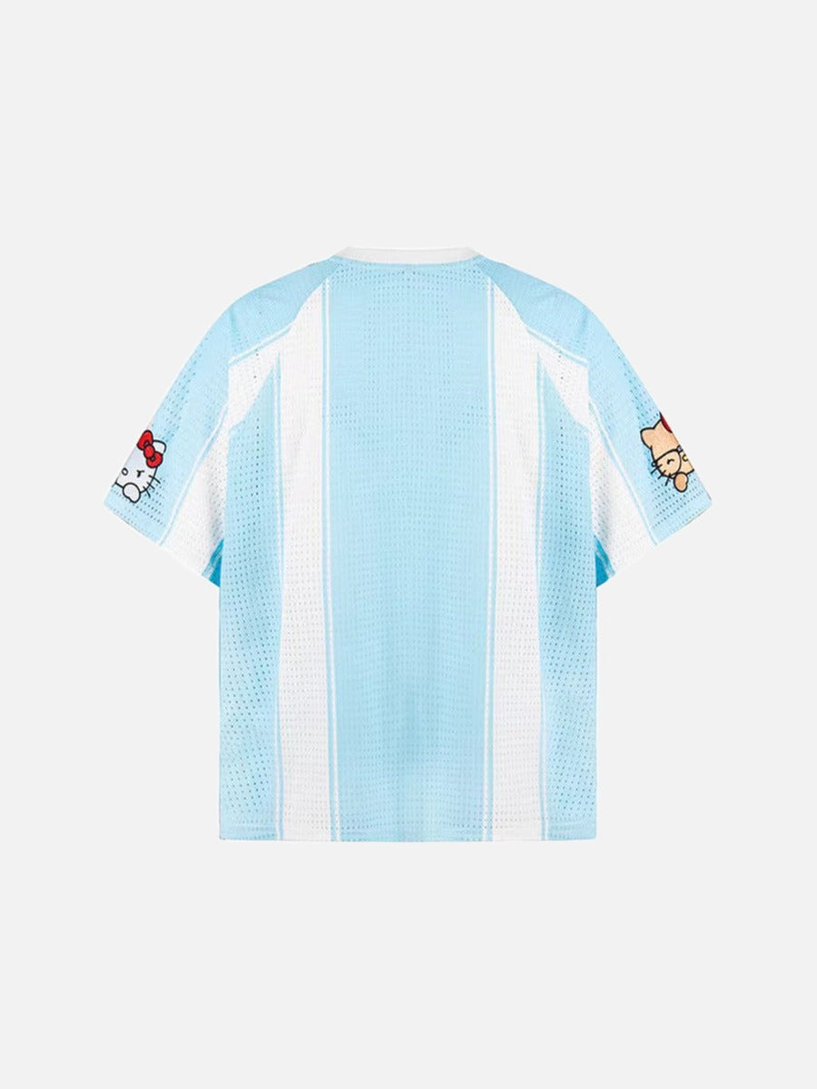 DAXUEN Relaxed-fit short-sleeved sports jersey top