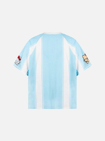DAXUEN Relaxed-fit short-sleeved sports jersey top