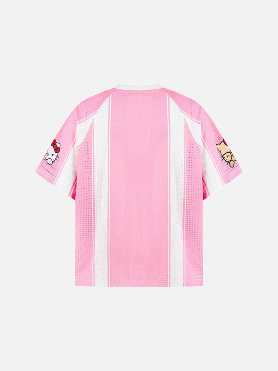 DAXUEN Relaxed-fit short-sleeved sports jersey top