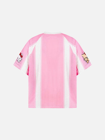 DAXUEN Relaxed-fit short-sleeved sports jersey top