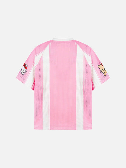 DAXUEN Relaxed-fit short-sleeved sports jersey top