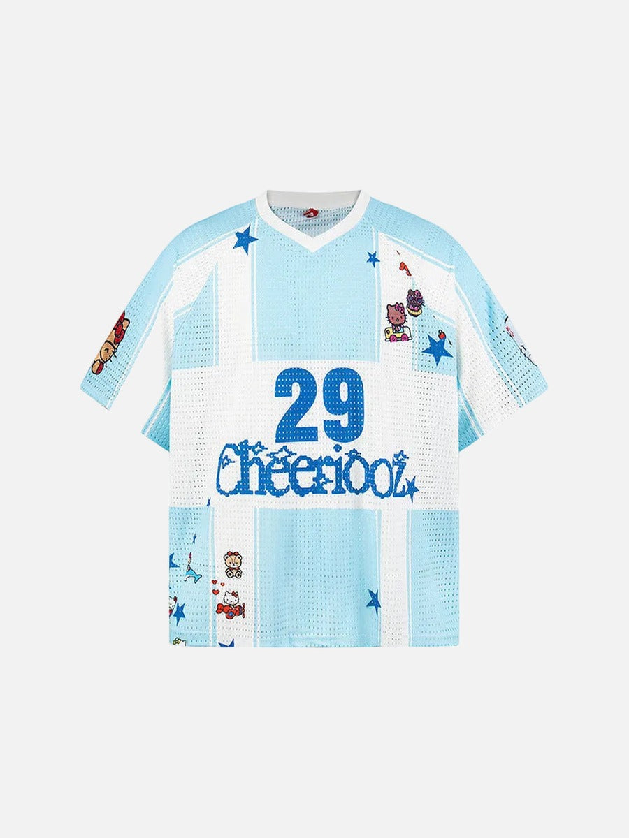 DAXUEN Relaxed-fit short-sleeved sports jersey top