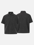 DAXUEN Short-sleeved button-up shirt with vertical stripes