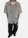 DAXUEN Short-sleeved button-up shirt with vertical stripes