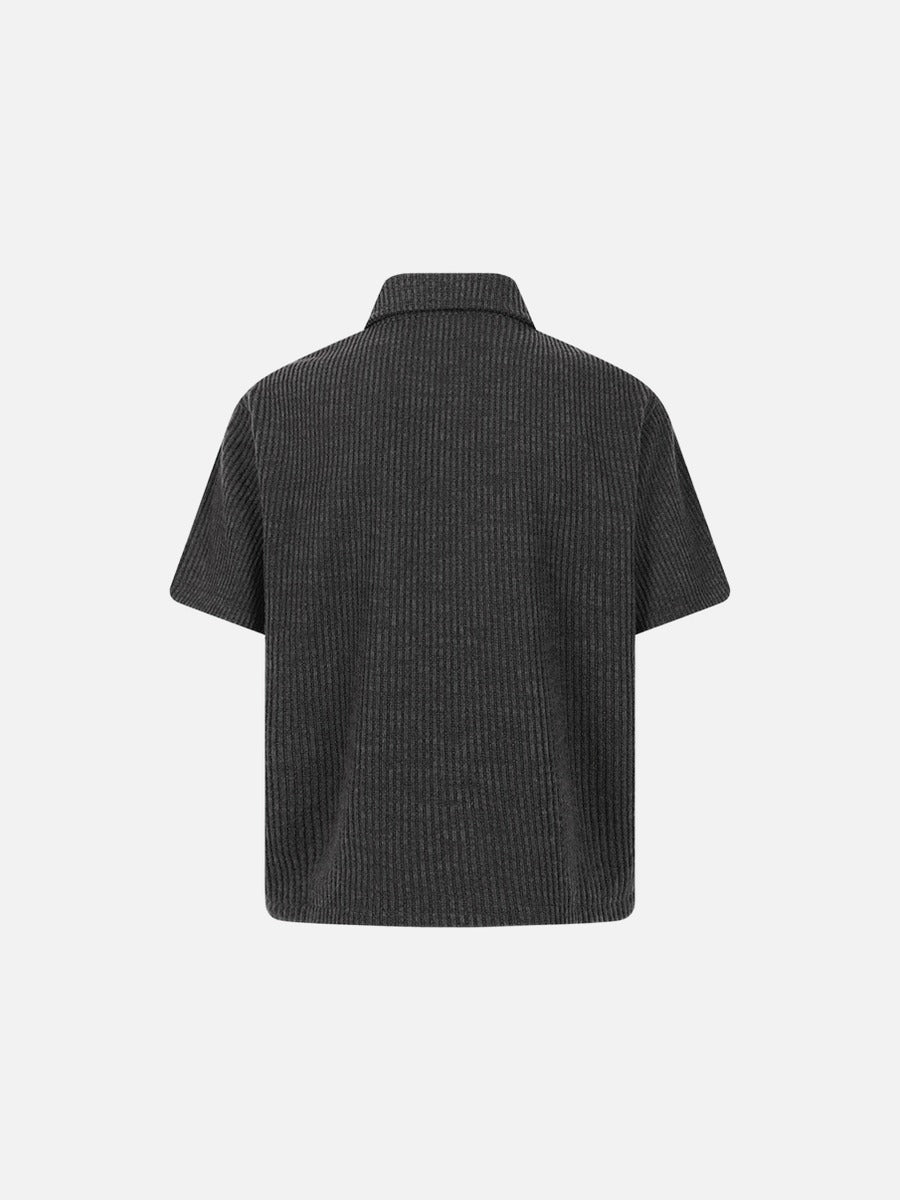 DAXUEN Short-sleeved button-up shirt with vertical stripes