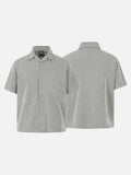 DAXUEN Short-sleeved button-up shirt with vertical stripes