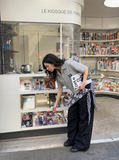DAXUEN Retro Vertical Stripe Button-Up Shirt | DAXUEN — model photo