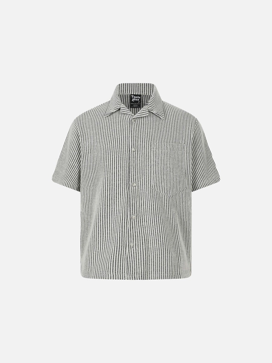 DAXUEN Short-sleeved button-up shirt with vertical stripes