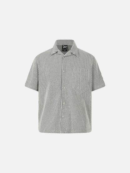 DAXUEN Short-sleeved button-up shirt with vertical stripes