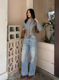 DAXUEN retro-wide-leg-denim-jeans-casual-pants — model photo