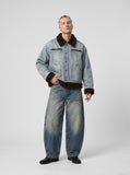 DAXUEN Wide-leg denim jeans with a faded finish — model photo
