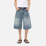 DAXUEN Men's loose-fit wide-leg denim shorts