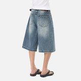 DAXUEN Men's loose-fit wide-leg denim shorts