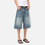 DAXUEN Men's loose-fit wide-leg denim shorts