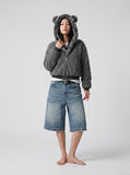 DAXUEN retro-wide-leg-denim-shorts — model photo