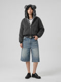 DAXUEN retro-wide-leg-denim-shorts — model photo