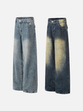 DAXUEN Wide-leg distressed denim jeans in light and dark washes