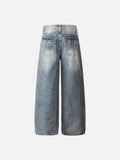 DAXUEN Wide-leg distressed denim jeans in light and dark washes