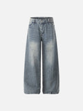 DAXUEN Wide-leg distressed denim jeans in light and dark washes