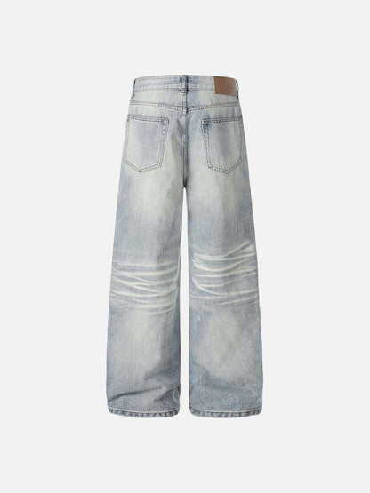 DAXUEN Wide-leg jeans in light faded blue wash