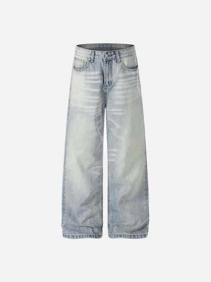 DAXUEN Wide-leg jeans in light faded blue wash