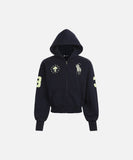 DAXUEN Cropped relaxed-fit hooded sweatshirt with graphics